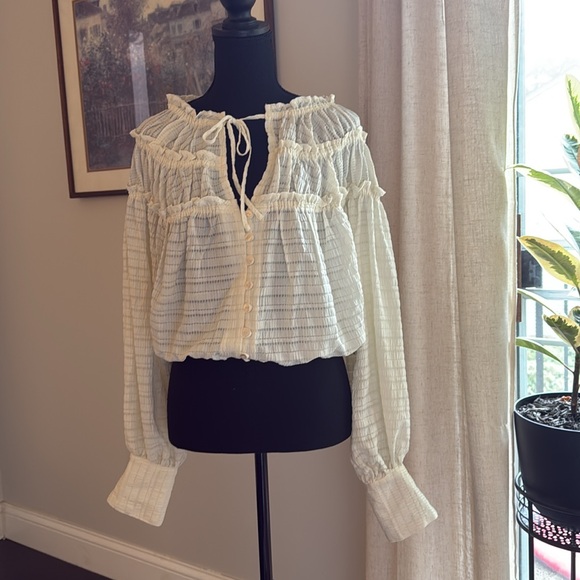 NWT Free People Women's Hailey Blouse - Size Small - Picture 3 of 10
